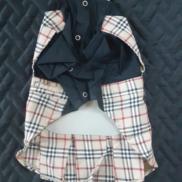 Tan Plaid Dog Dress For Small Dogs Size 4 - Picture 4 of 7